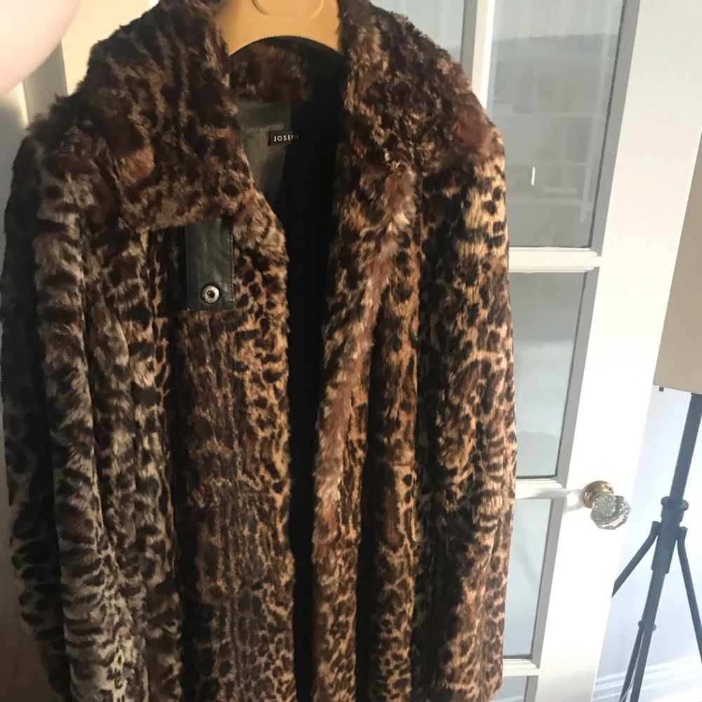 Joseph real fur lapin printed leopard